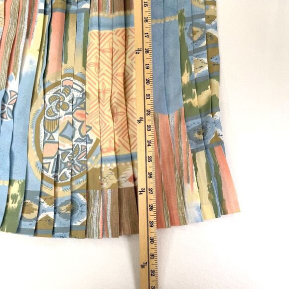 Vintage Alfred Dunner Silky Pastel Pleated Cottagecore Retro Midi Skirt Size 10 - Picture 5 of 6